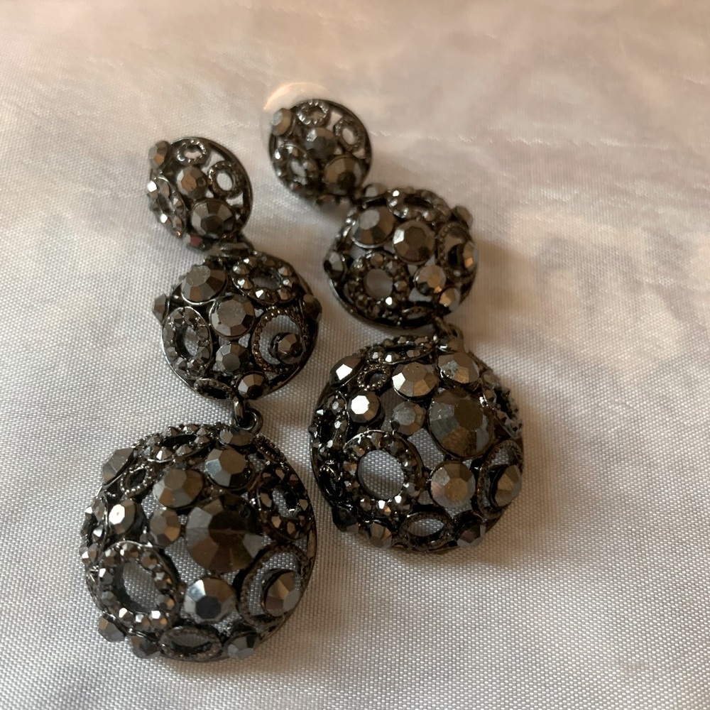 3” black crystal earrings - gorgeous!